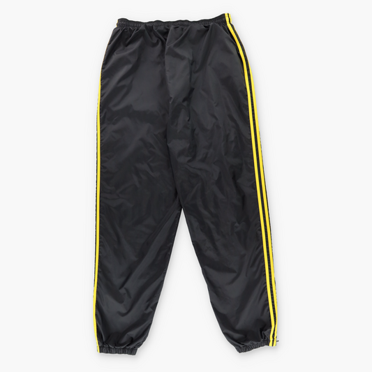ADIDAS Embroidered Logo 3 Stripe Yellow & Black Spray Track Pants (L-XL)