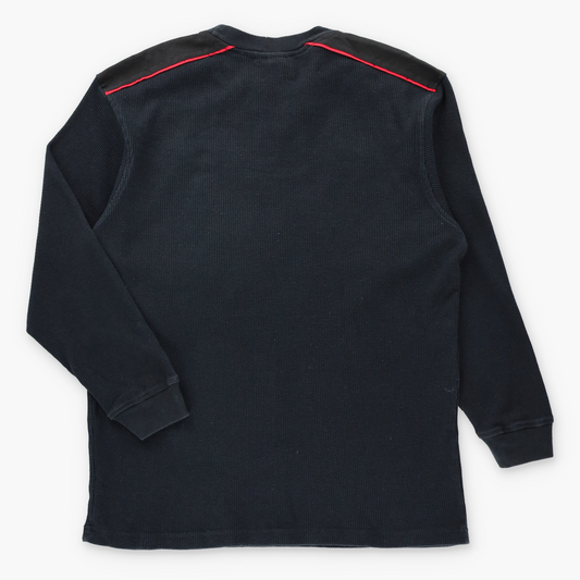Vintage SOUTHPOLE Front Pocket Y2K Style Waffle Knit Long Sleeve Thermal Tee (M) Vintage Sole Melbourne