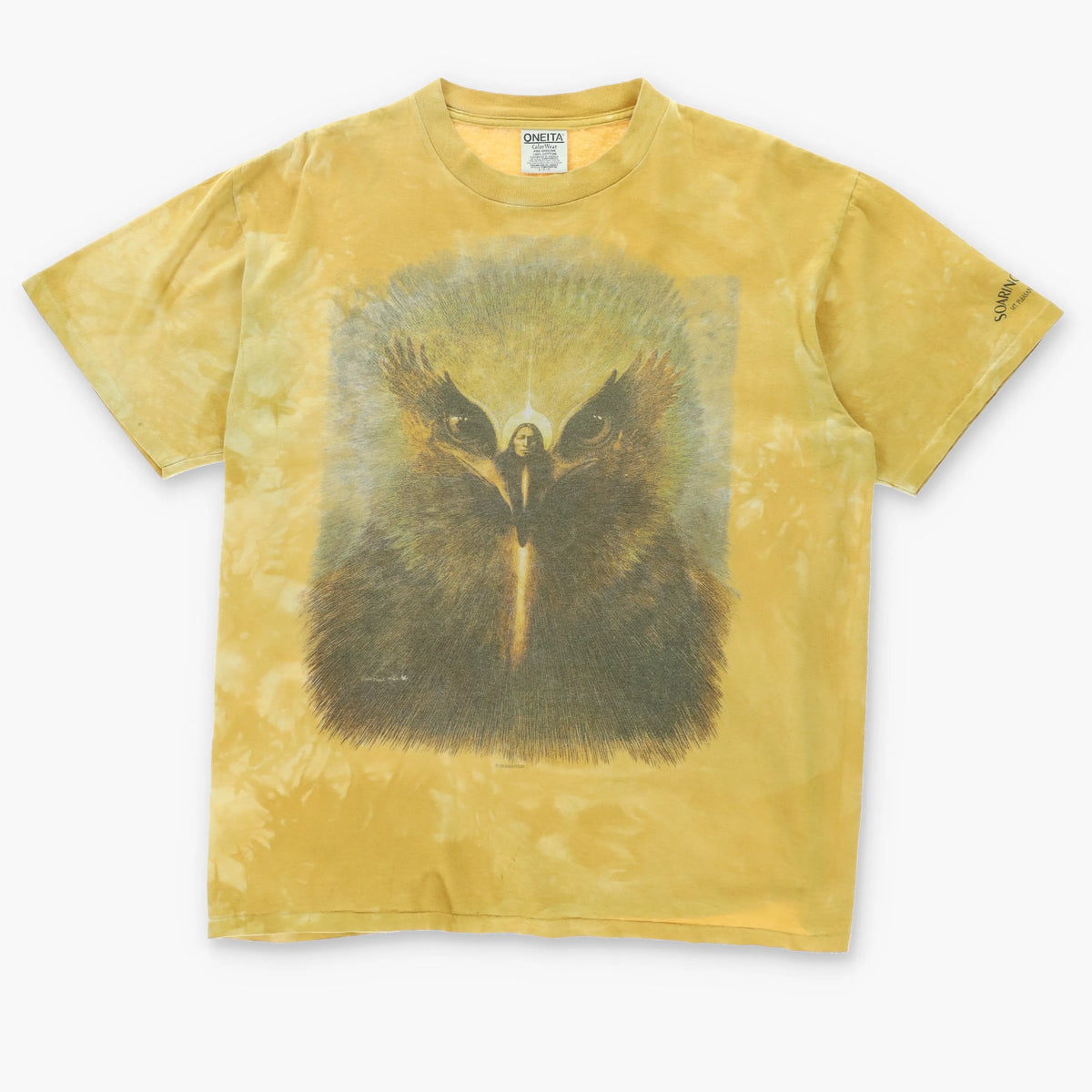 Keith Powell 'Shaman's Vision' Soaring Eagle Tie-Dye T-Shirt (L) Vintage Sole Melbourne