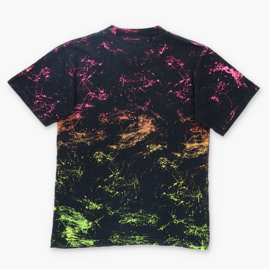 Wyoming 90s Ski Neon Paint Splatter T-Shirt USA Made (S)