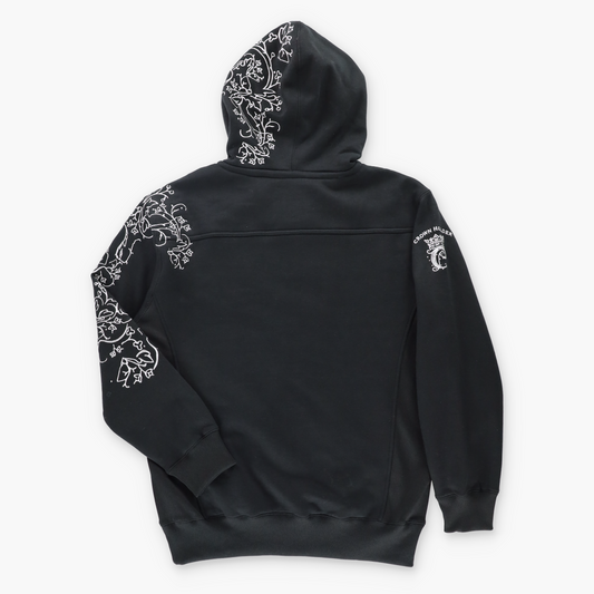 CROWN HOLDER Key Charm & Embellished Silver Embroidery Y2K Style Hoodie Sweatshirt (M) Vintage Sole Melbourne