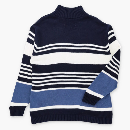 Vintage SOUTHPOLE Embroidered Logo Blue & White Stripe Long Knit Sweater (XL TALL) Vintage Sole Melbourne