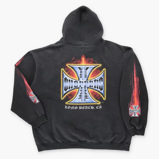 Vintage WEST COAST CHOPPERS Long Beach California Y2K Hoodie Sweatshirt (XL) Vintage Sole Melbourne