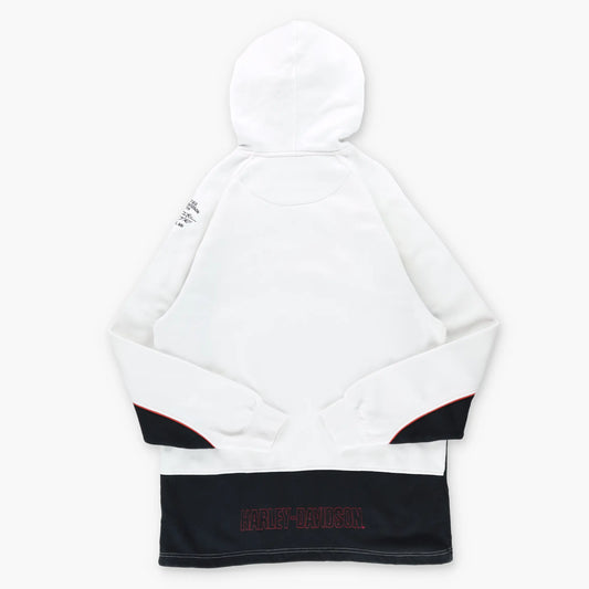 HARLEY DAVIDSON Embroidered "Twin Cities Blaine MN" White & Orange Hoodie Sweatshirt (L TALL) Vintage Sole Melbourne