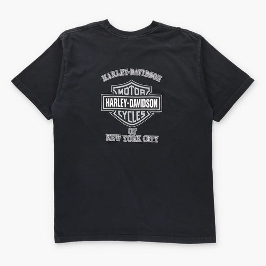 Vintage HARLEY DAVIDSON "Genuine Quality" New York City Y2K Black T-Shirt USA Made (XL TALL) ***COCO Vintage Sole Melbourne