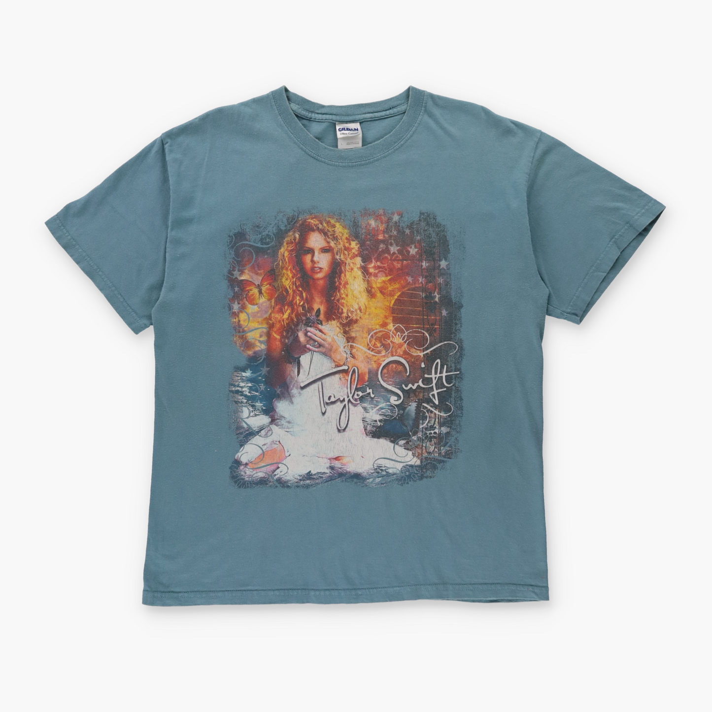 Taylor Swift Debut Album 2007 Tour Light Teal GILDAN T-Shirt (L)