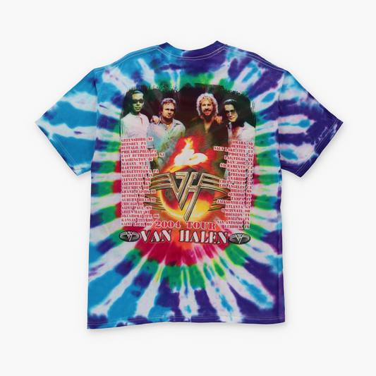 Van Halen Rainbow Tie Dye 2004 Tour JERZEES Double Sided T-Shirt (L-XL)