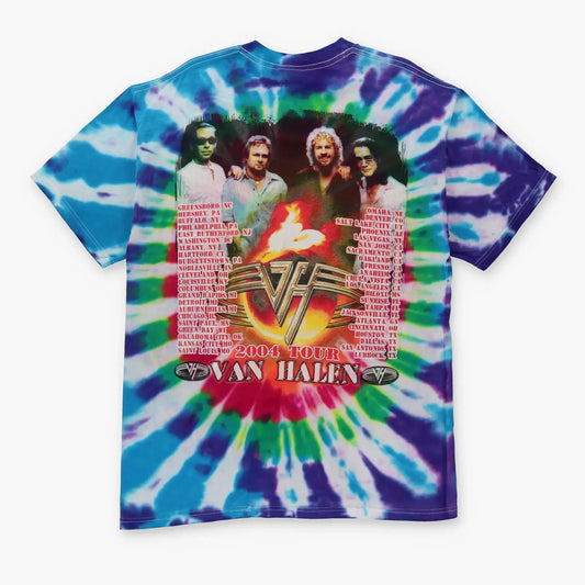 Van Halen Rainbow Tie Dye 2004 Tour JERZEES Double Sided T-Shirt (L-XL) Vintage Sole Melbourne
