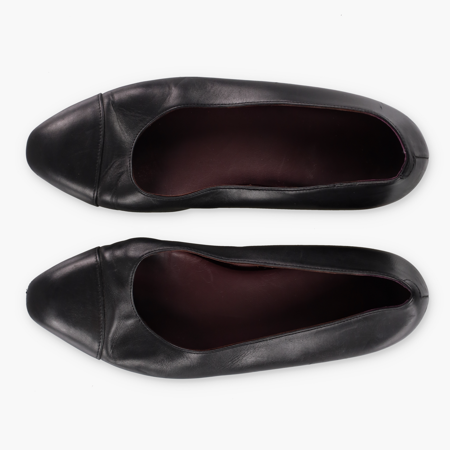 CHANEL Black & Gold 'CC' Logo Classic Ballet Flats (36.5)