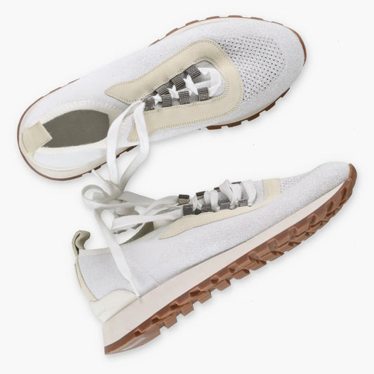 BRUNELLO CUCINELLI Sparkly Knit Sock-Style Sneakers (40) *Aubany Vintage Sole Melbourne