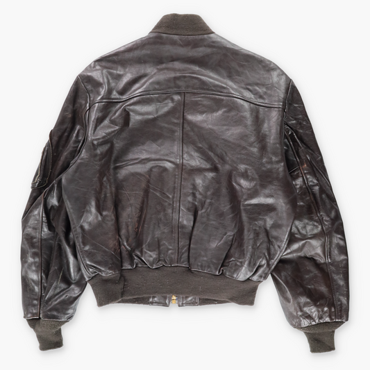 Vintage Schott MA-1 Military USA Made Leather Bomber Jacket (L) Vintage Sole Melbourne