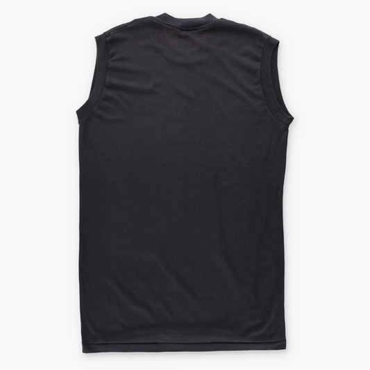 Vintage 1988 HARLEY DAVIDSON "Real Steel" Black Single Stitch Sleeveless Tee USA Made (M TALL) Vintage Sole Melbourne