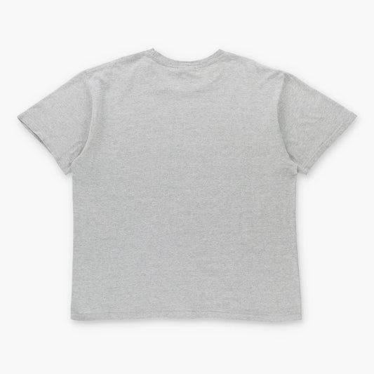 Vintage NIKE Heather Grey & Black Embroidered Logo Tee (M-L)