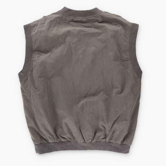 REEBOK Beige & Navy Embroidered Logo Windbreaker Golf Vest (XL)