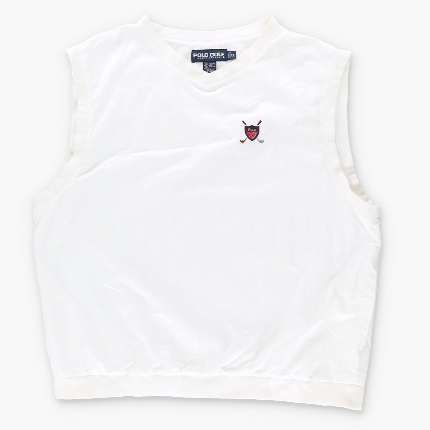 RALPH LAUREN POLO Embroidered Logo White Golf Windbreaker Vest (XL)