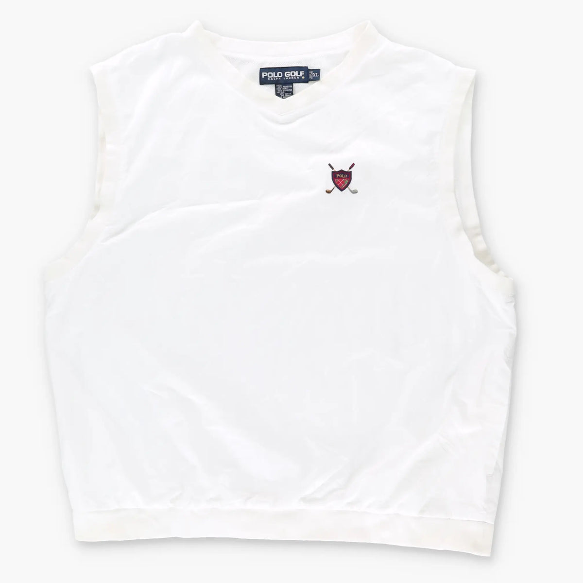 RALPH LAUREN POLO Embroidered Logo White Golf Windbreaker Vest (XL) Vintage Sole Melbourne