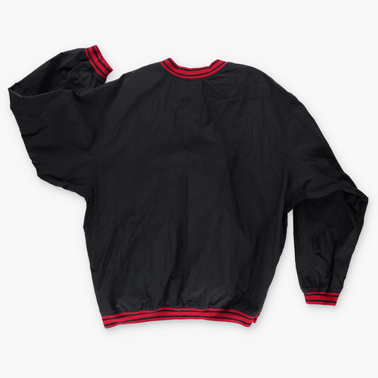 NIKE Embroidered Swoosh Red & Black Windbreaker Sweatshirt (XXL)