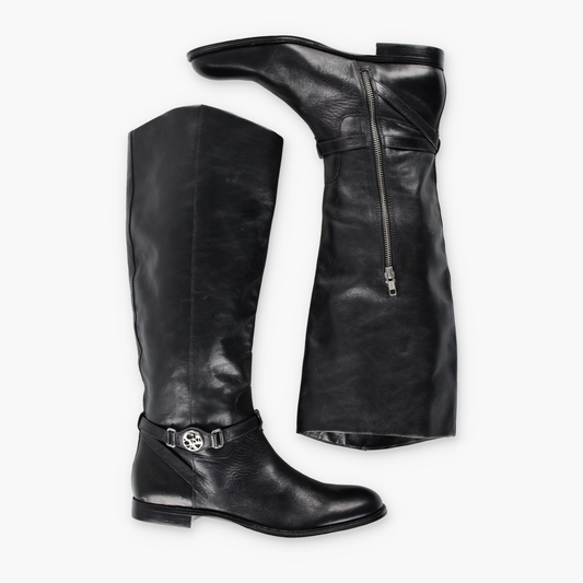 COACH Mysie Black Knee High Leather Riding Boots (11)
