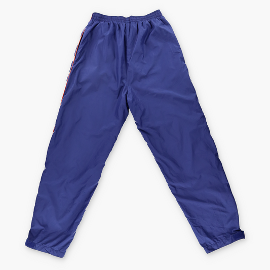 ADIDAS Embroidered Logo Velcro Navy & Orange Track Pants (M)