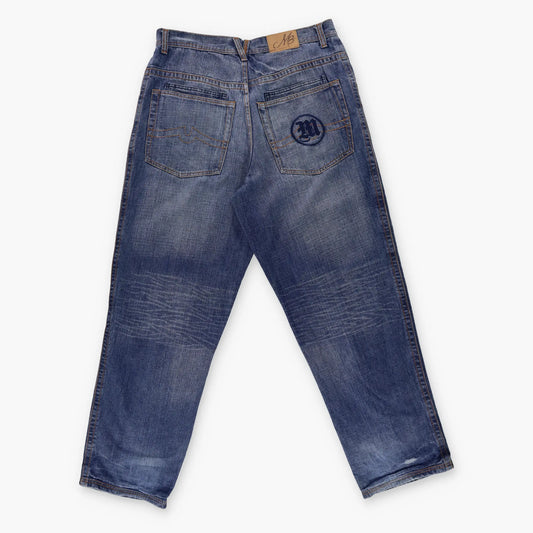 MAKAVELI BRANDED Y2K 2 Pac Rapper Embroidered Jeans (36) Vintage Sole Melbourne