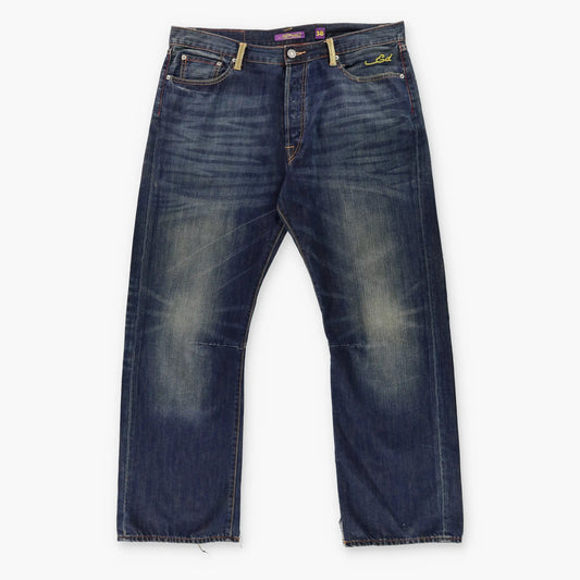 ED HARDY X CHRISTIAN AUDIGIER Embellished Skull Pocket Distressed Jeans (38) Vintage Sole Melbourne