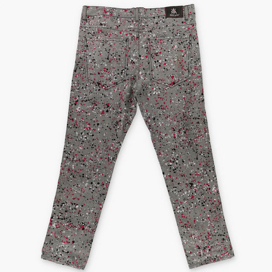 RED APE Paint Splatter Grunge Black & White Pinstripe Jeans (38) Vintage Sole Melbourne