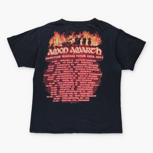 AMON AMARTH 'Surtur Rising' Fire Gladiator USA Tour Death Metal Band T Shirt (L)