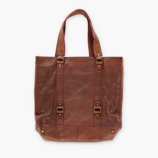 JUICY COUTURE Brown & Pink Leather Shopper Tote Bag