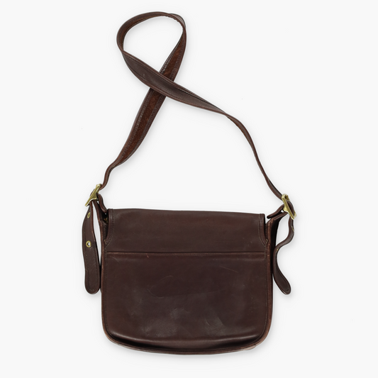 Vintage COACH 'Patricia' 9951 Mahogany Leather Flap Bag USA Made