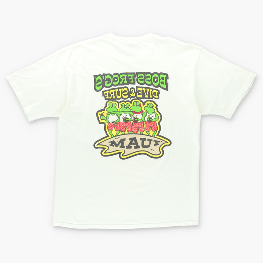 Boss Frog's Dive & Surf Maui Beach White Graphic Tee (XL)