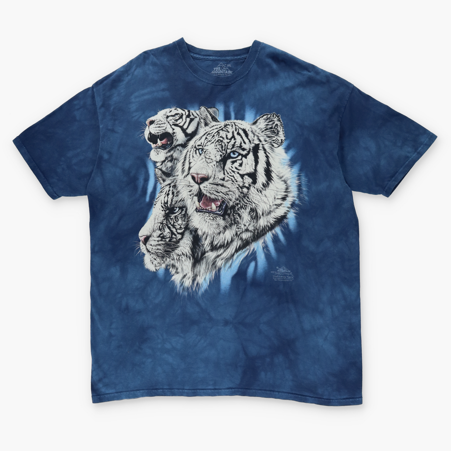 THE MOUNTAIN "Find 9 White Tigers" Animal Tie Dye Tee (XXL)