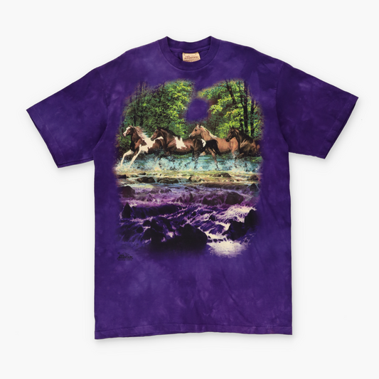 2001 THE MOUNTAIN Horse River Purple Tie Dye Tee (XL)