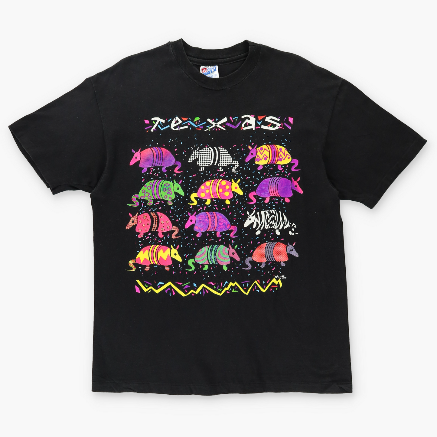 1992 TEXAS Phil Pettit Armadillo Fluro Graphic Tee (L)