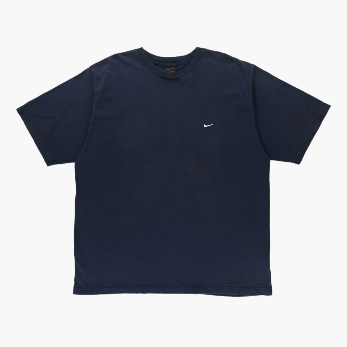 NIKE Navy Embroidered Swoosh Logo Tee Made In Greece (XL-XXL) Vintage Sole Melbourne