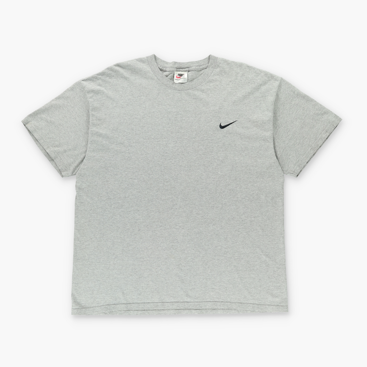 NIKE Heather Grey Embroidered Swoosh Logo Tee USA Made (L-XL)