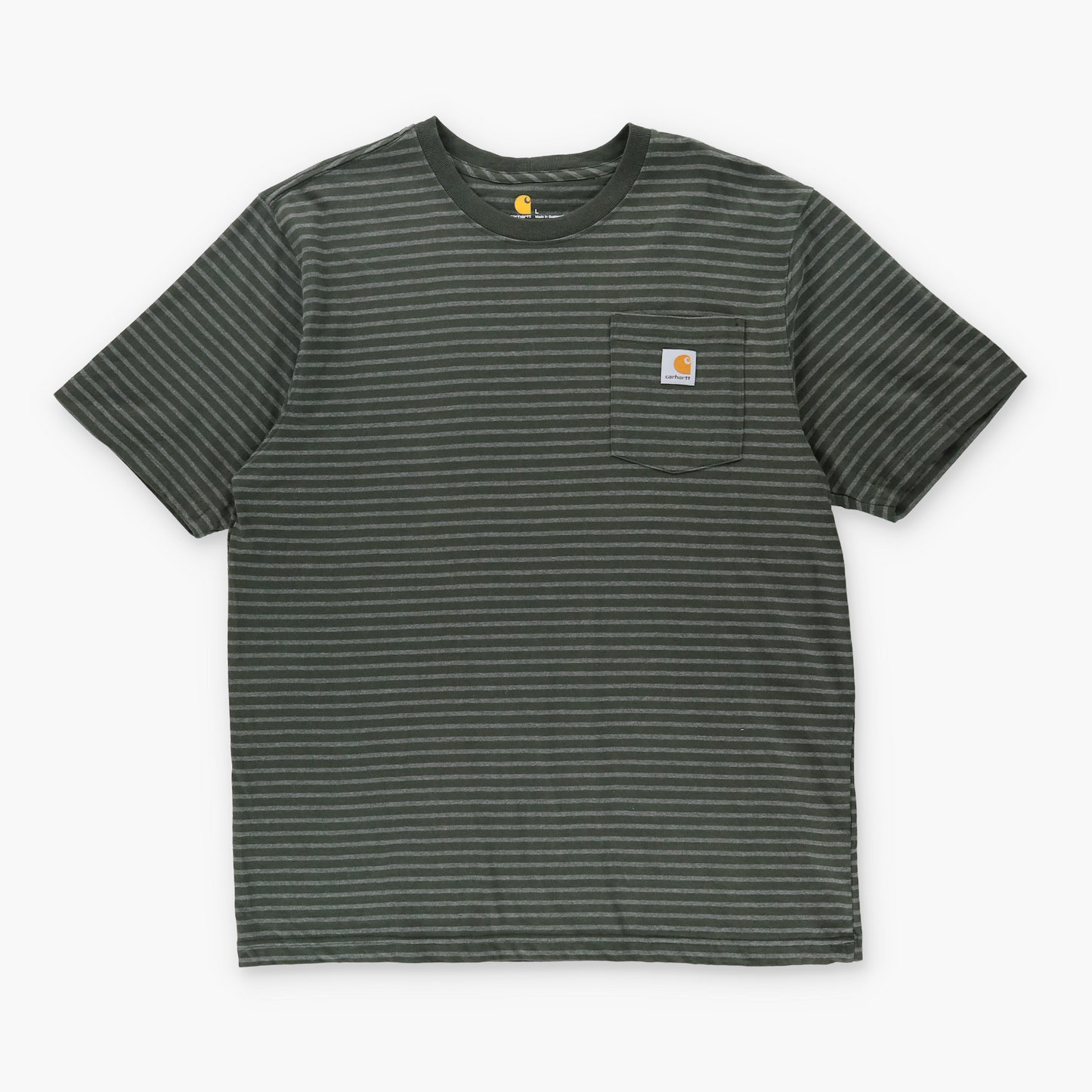 CARHARTT 'Original Fit' Green Stripe Pocket Tee (L-XL)