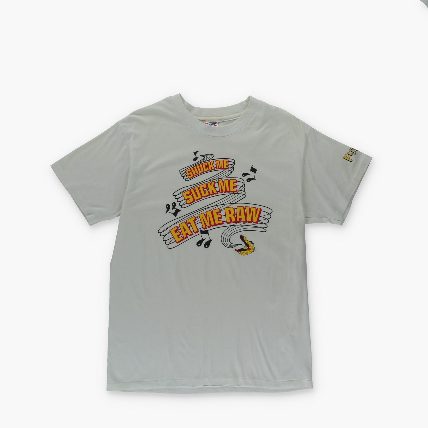 Fishbone's Greektown Detroit 'Shuck Me' Gag Oyster Restaurant 90s T-Shirt (S-M)
