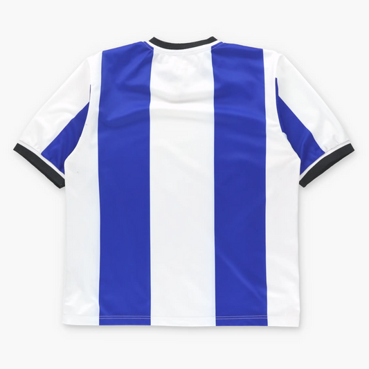 NIKE Blue & White Stripe Embroidered Swoosh Sports Jersey (XXL) ***COCO Vintage Sole Melbourne
