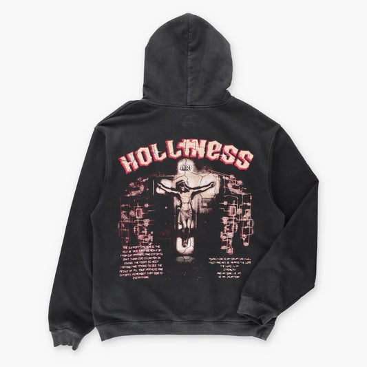 Vintage SAINT MICHAEL "Fear Of God" Crucifixion Black Hoodie Sweatshirt (L-XL) ***COCO Vintage Sole Melbourne