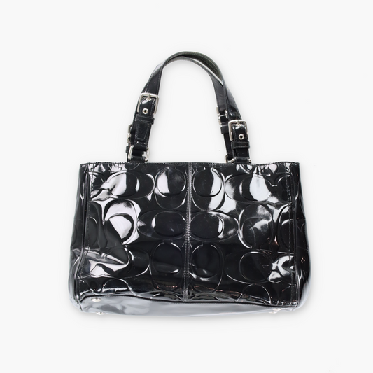 Vintage COACH 14413 Signature Embossed Patent Leather Shoulder Bag Vintage Sole Melbourne