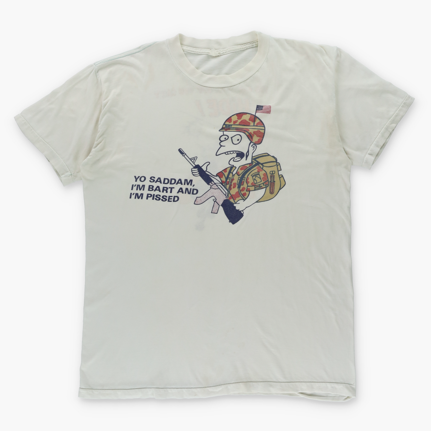 Bart Simpson "Yo Saddam" Single Stitch Double Sided T-Shirt (L)