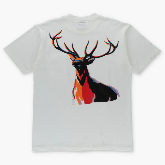 Bucks Cigarettes "The Almighty Buck" Front Pocket Deer Graphic Single Stitch TShirt USA Made (L-XL) - Vintage Sole Melbourne