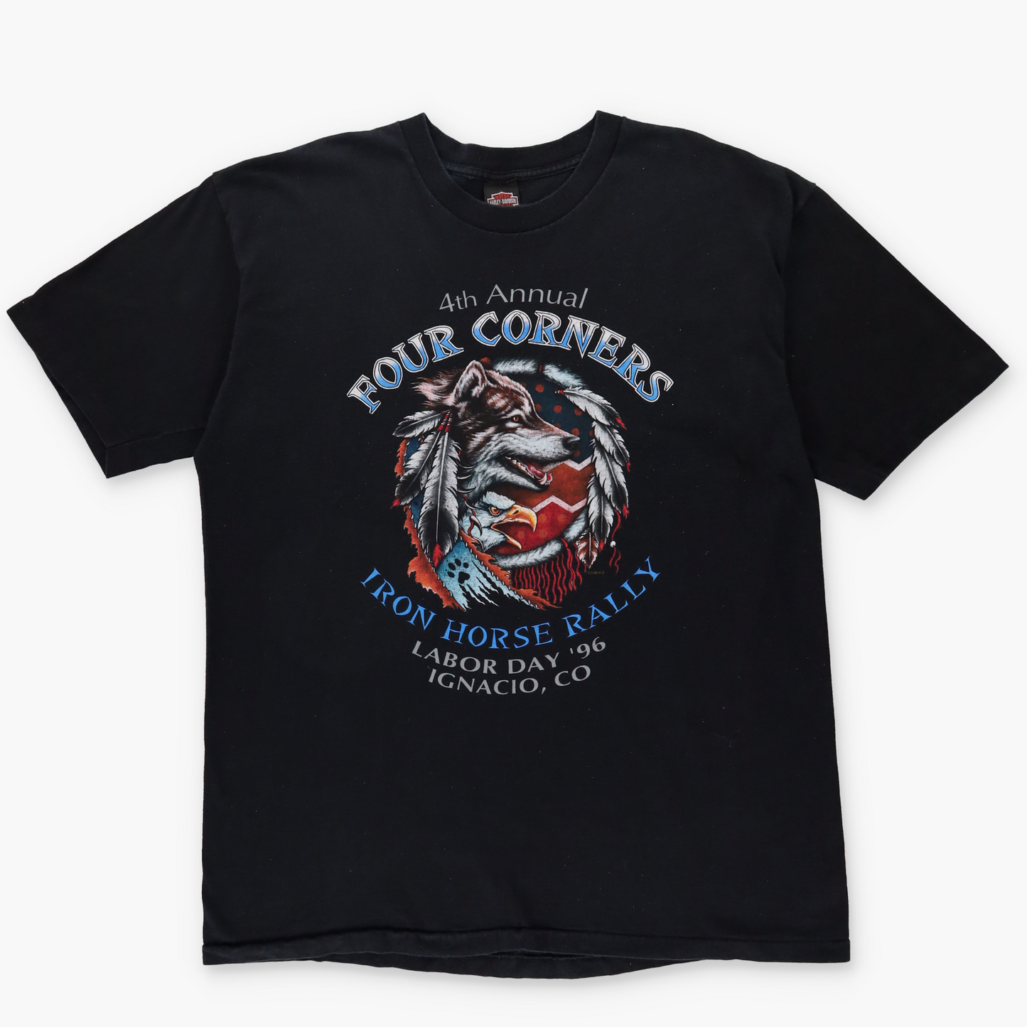 HARLEY DAVIDSON Colorado Wolf Eagle Graphic 'Labor Day 1996' T-Shirt (XL)