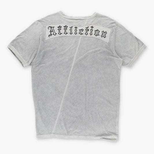 AFFLICTION Y2K Two Skulls Lightweight Distressed USA Made Grey Tee (XXL) - Vintage Sole Melbourne