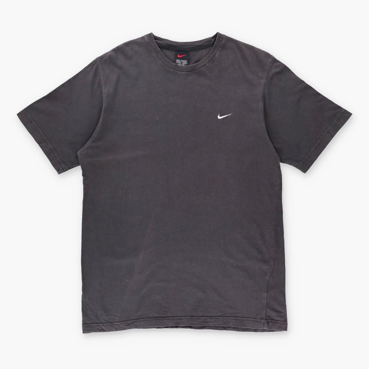 NIKE Embroidered Swoosh Logo Grey & White T-Shirt (M) - Vintage Sole Melbourne