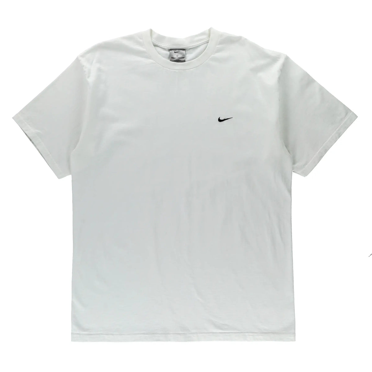 NIKE White & Black Embroidered Swoosh Logo Classic T-Shirt (L) - Vintage Sole Melbourne