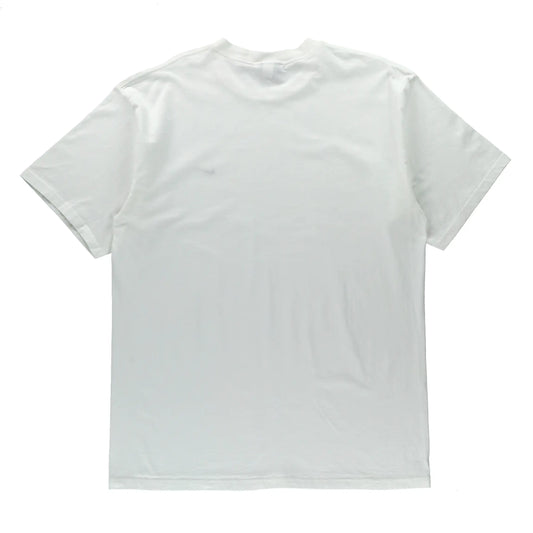 NIKE White & Black Embroidered Swoosh Logo Classic T-Shirt (L) - Vintage Sole Melbourne