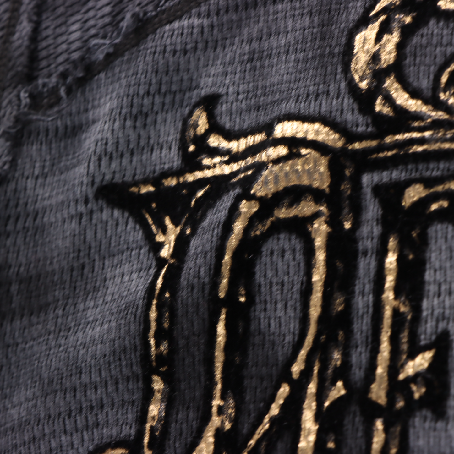 AFFLICTION Y2K Distressed Reversible Gold Letter Long Sleeve Tee (L-XL)