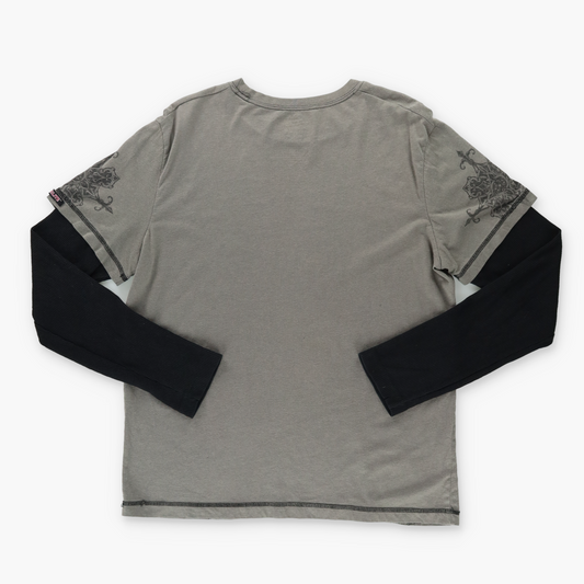 MMA ELITE Y2K Skull Grunge Long Sleeve Graphic Tee (L-XL)