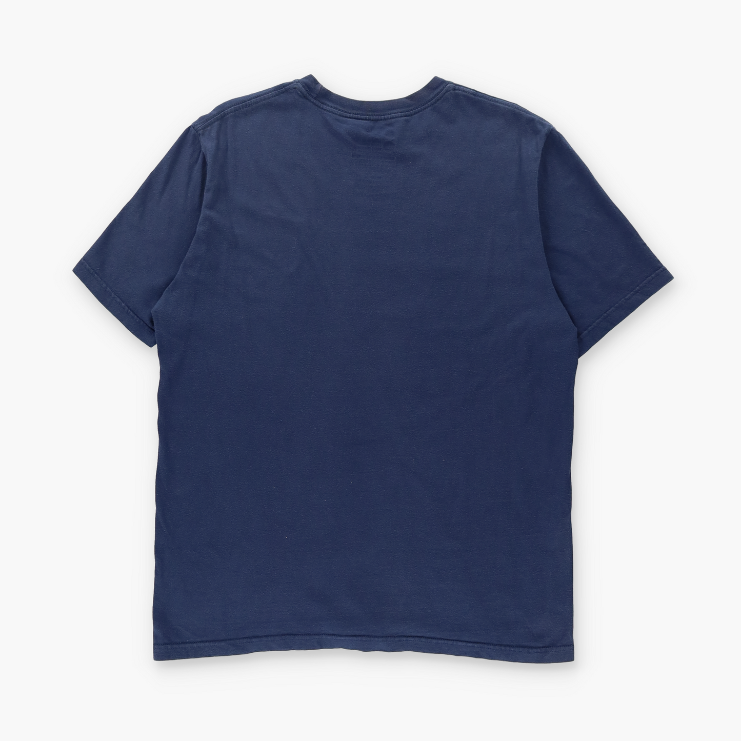 NIKE Navy & White Regular Fit Embroidered Swoosh Logo Tee (L)